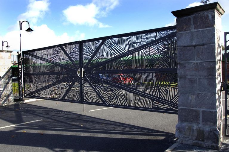 The entrance gates to the Scott Business, Park Plymouth