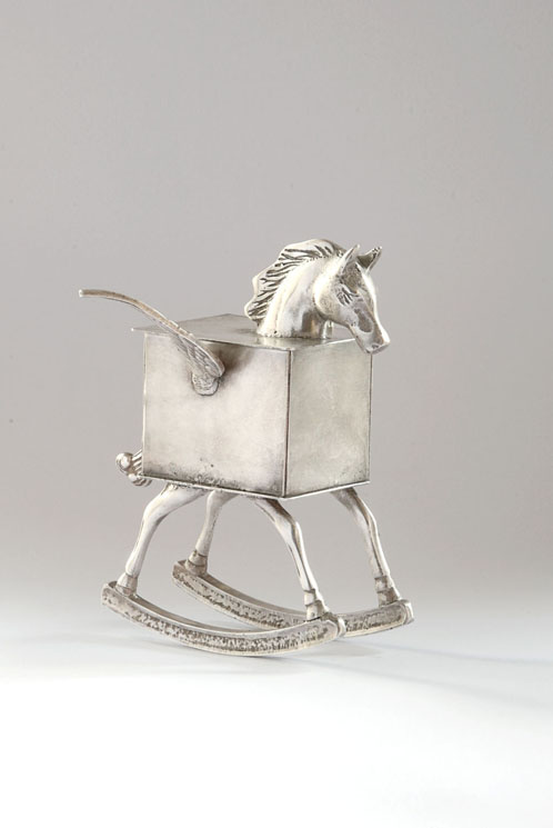 Rockin' Horse - silver plated brass and copper vessel - 14cm